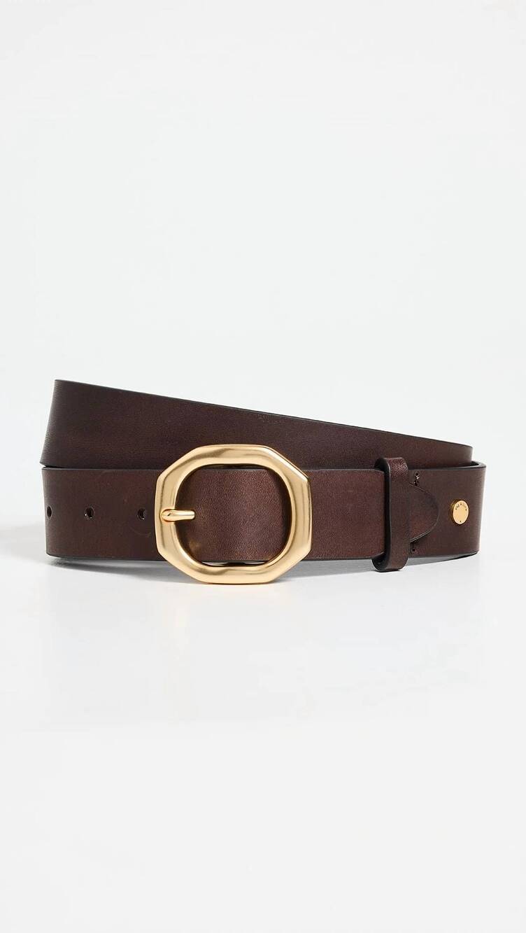 NEW RAG & BONE women's audrey belt in dark espresso